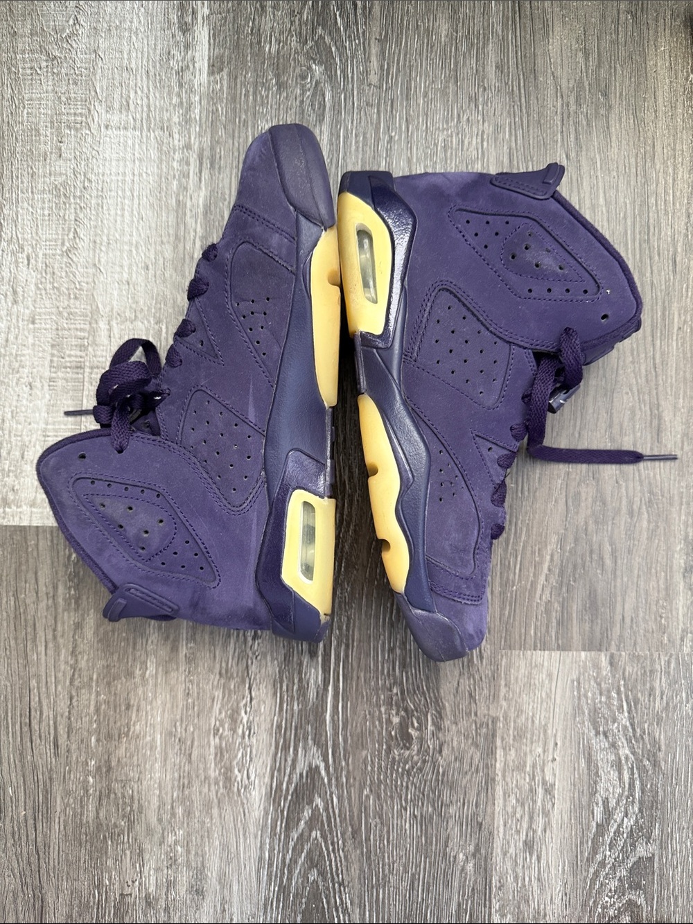 Jordan Kids Purple and Yellow Sneakers